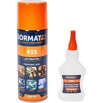 Комплект: клей+активатор SORMAT MDF KIT 35гр + 200мл (1 шт)